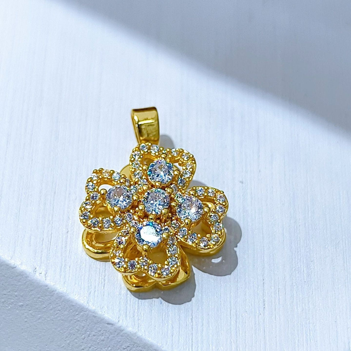Rotating Floral & Sparkle Copper Pendant Collection style 131