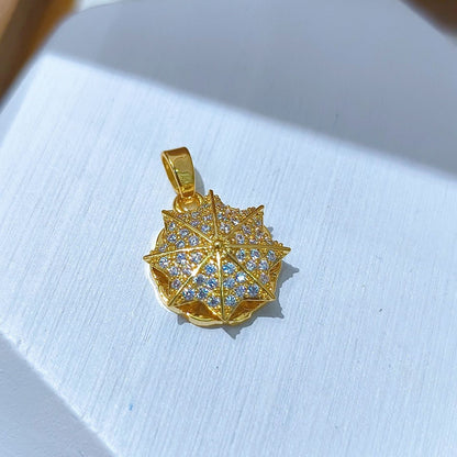 Rotating Floral & Sparkle Copper Pendant Collection style 132