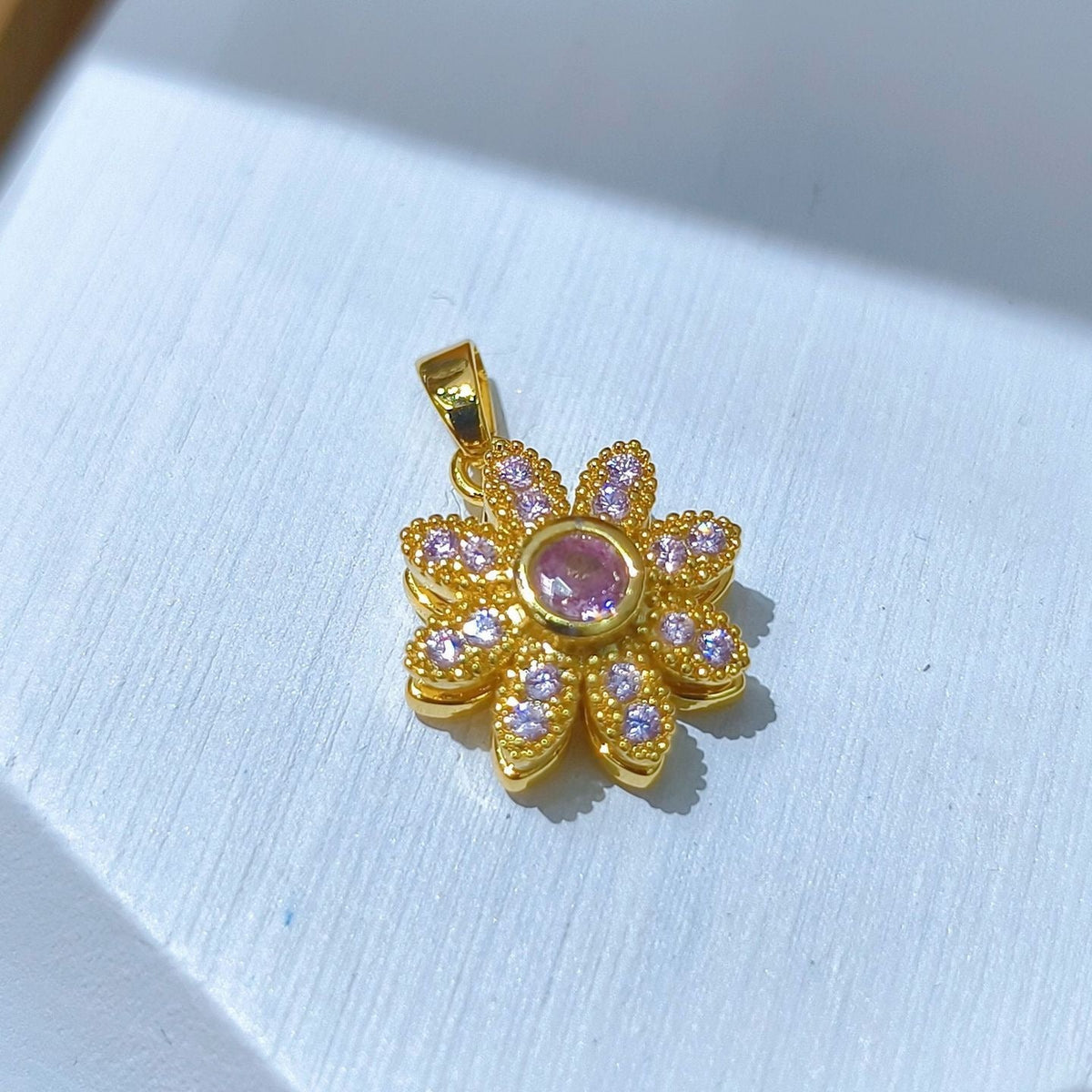 Rotating Floral & Sparkle Copper Pendant Collection style 142