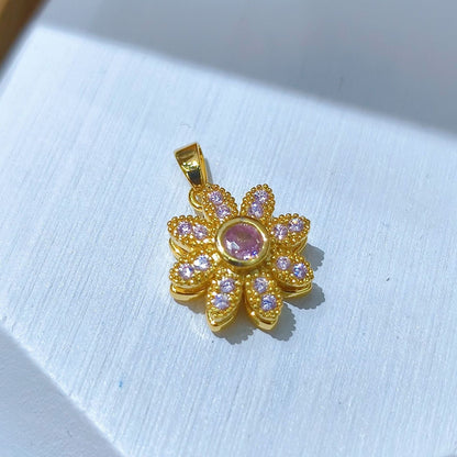 Rotating Floral & Sparkle Copper Pendant Collection style 142