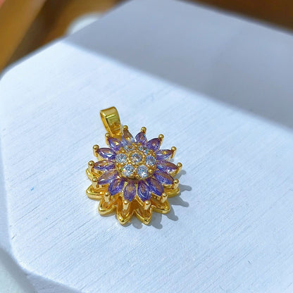 Rotating Floral & Sparkle Copper Pendant Collection style 146