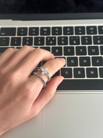 Golden Bloom Stack Ring Set-18K Gold Plated