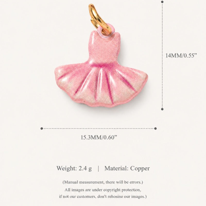 Ballet Story Copper Charm Collection - Pink Tutu Dress