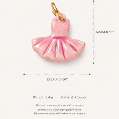 Ballet Story Copper Charm Collection - Pink Tutu Dress