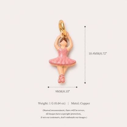 Ballet Story Copper Charm Collection - Pink Ballet Pose