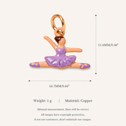 Ballet Story Copper Charm Collection - Purple Split Ballerina