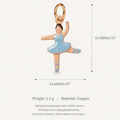 Ballet Story Copper Charm Collection - Blue Ballet Pose