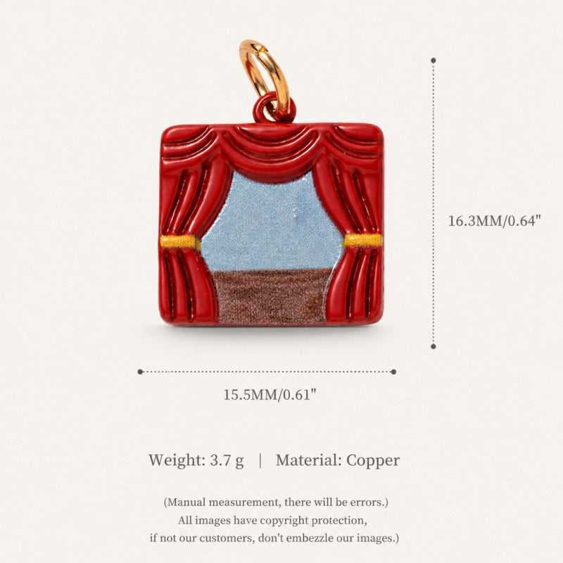Ballet Garden Copper Charm Collection - Red Theater Curtain