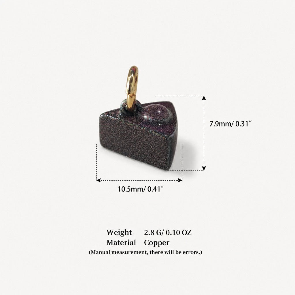 Sweet Treats & Kawaii Copper Charm Collection - Dark Chocolate Cake