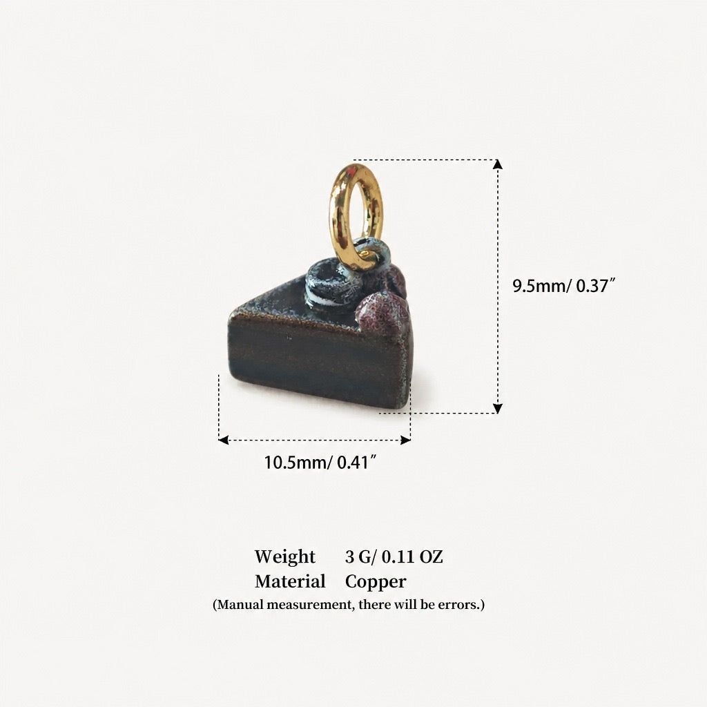 Sweet Treats & Kawaii Copper Charm Collection - Chocolate Berry Cake