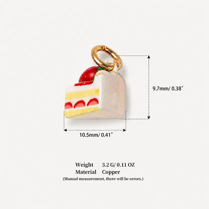 Sweet Treats & Kawaii Copper Charm Collection - Strawberry Shortcake