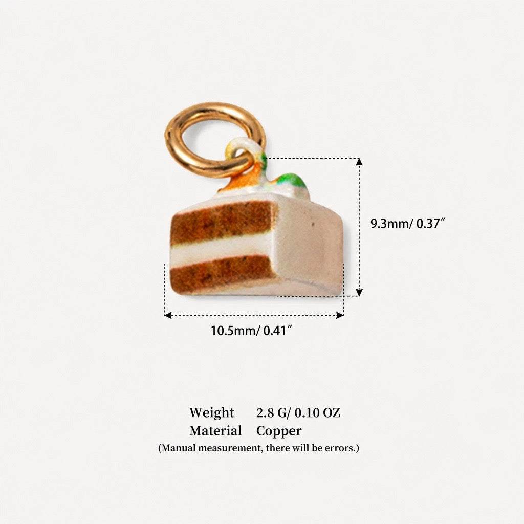 Sweet Treats & Kawaii Copper Charm Collection - Carrot Layer Cake