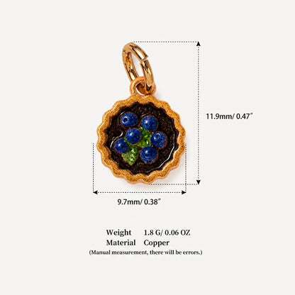 Sweet Treats & Kawaii Copper Charm Collection - Blueberry Tart