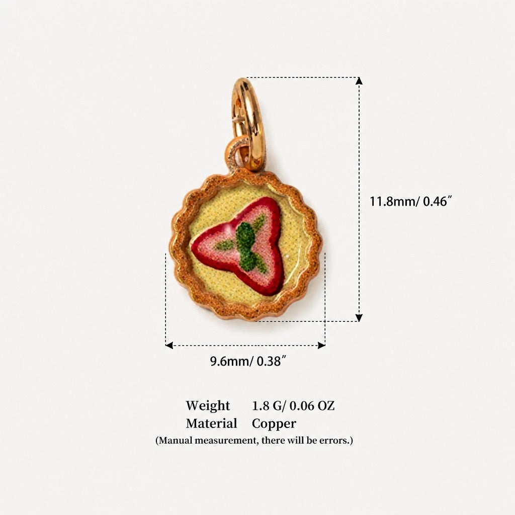 Sweet Treats & Kawaii Copper Charm Collection - Strawberry Tart