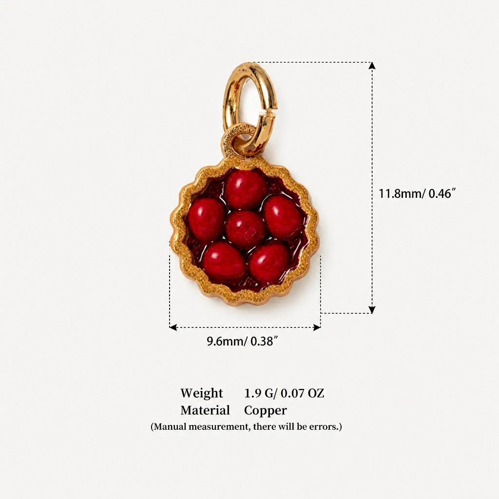 Sweet Treats & Kawaii Copper Charm Collection - Cherry Tart