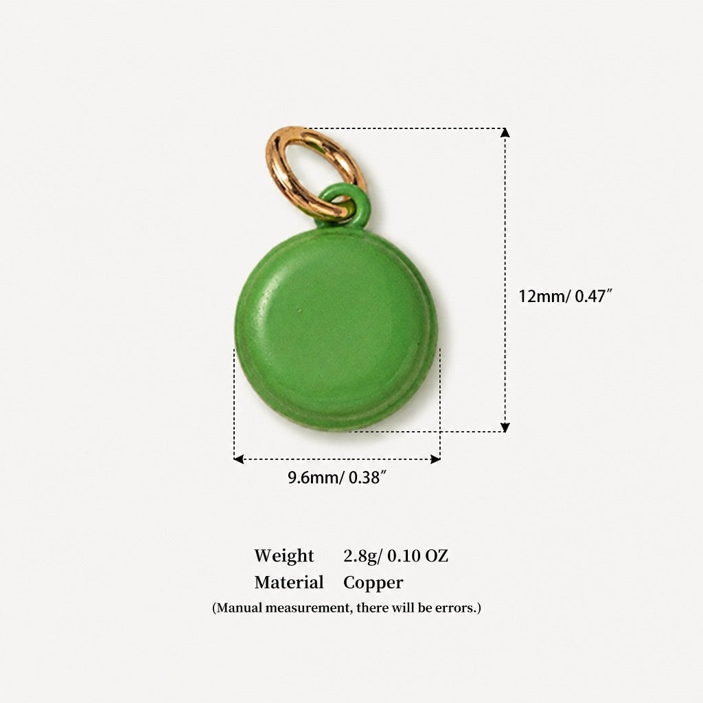 Sweet Treats & Kawaii Copper Charm Collection - Green Macaron