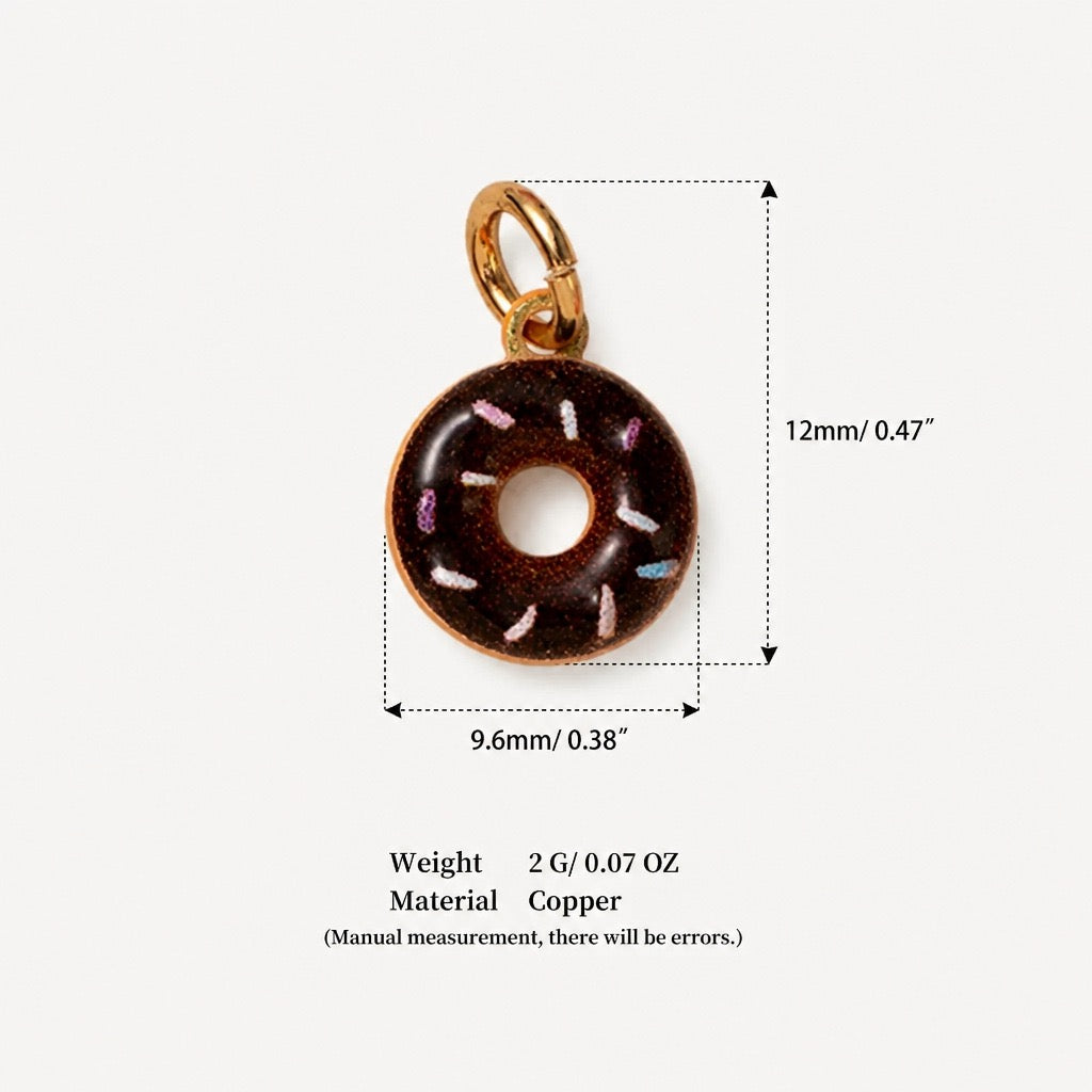 Sweet Treats & Kawaii Copper Charm Collection - Chocolate Donut