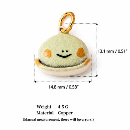 Sweet Treats & Kawaii Copper Charm Collection - Smiling Mochi