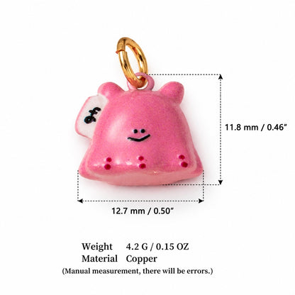 Sweet Treats & Kawaii Copper Charm Collection - Pink Jelly Character