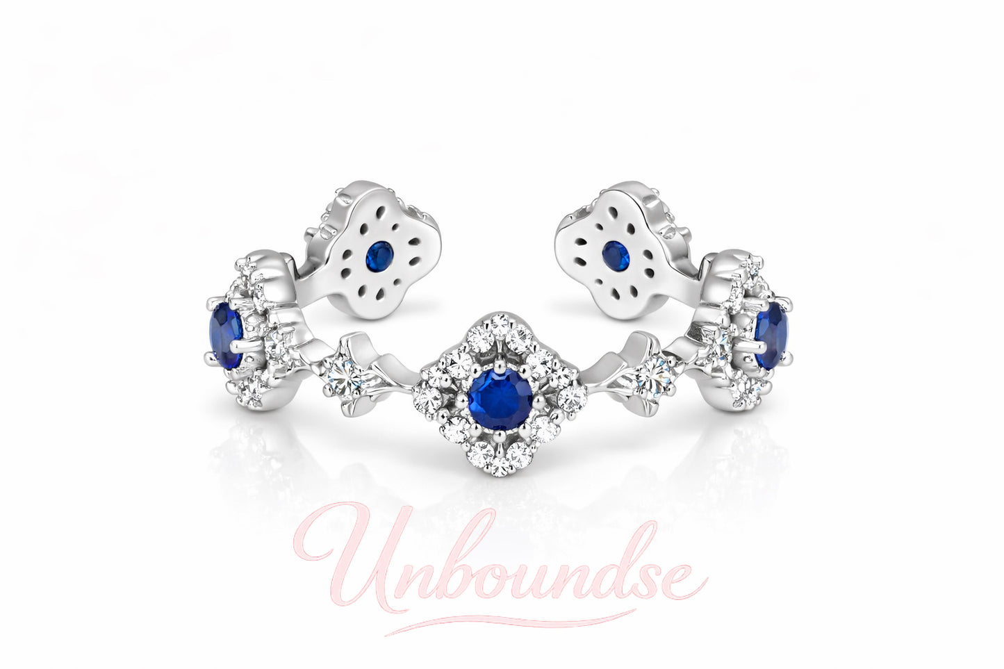 Silberplattierter Saphir-Tonring