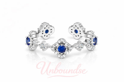 Silberplattierter Saphir-Tonring