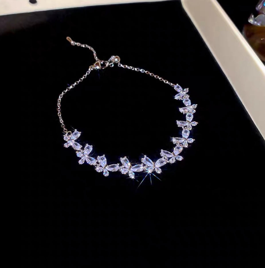 Sparkling Butterfly Dream - Adjustable Zirconia Bracelet