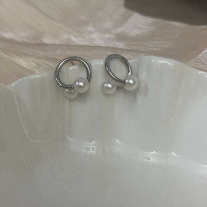 Perlenwickel-Ohrstecker aus Silber