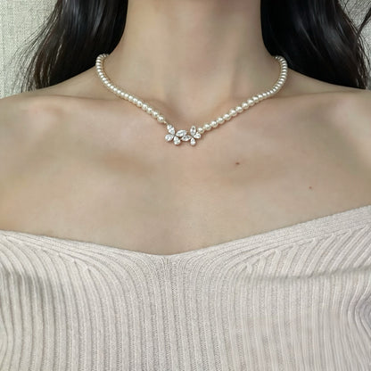 Floral Pearl Statement Necklace