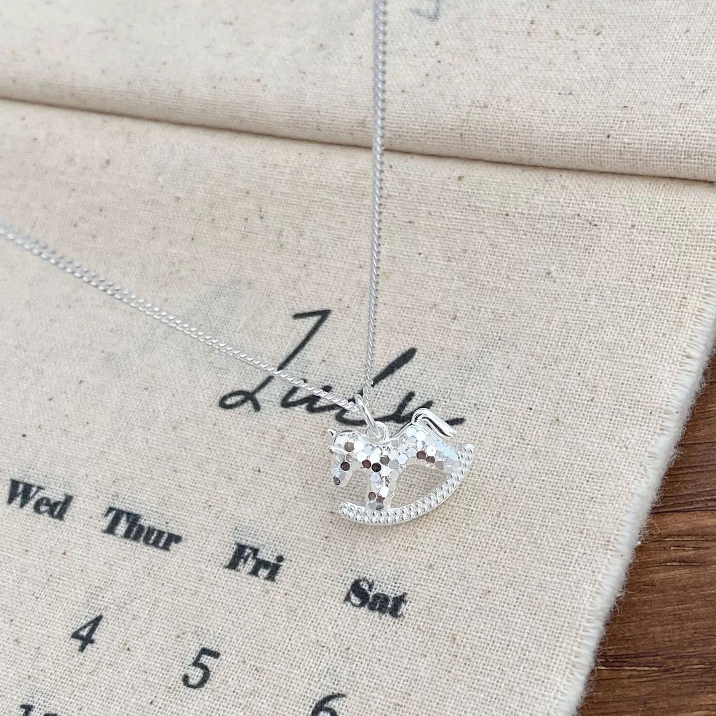 Silver Rocking Horse Necklace