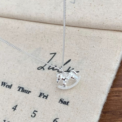 Silver Rocking Horse Necklace
