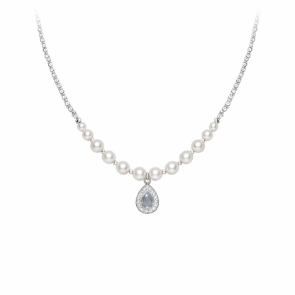 Sea Blue Pearl Pendant Necklace