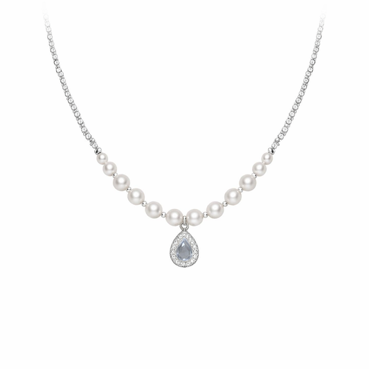 Sea Blue Pearl Pendant Necklace