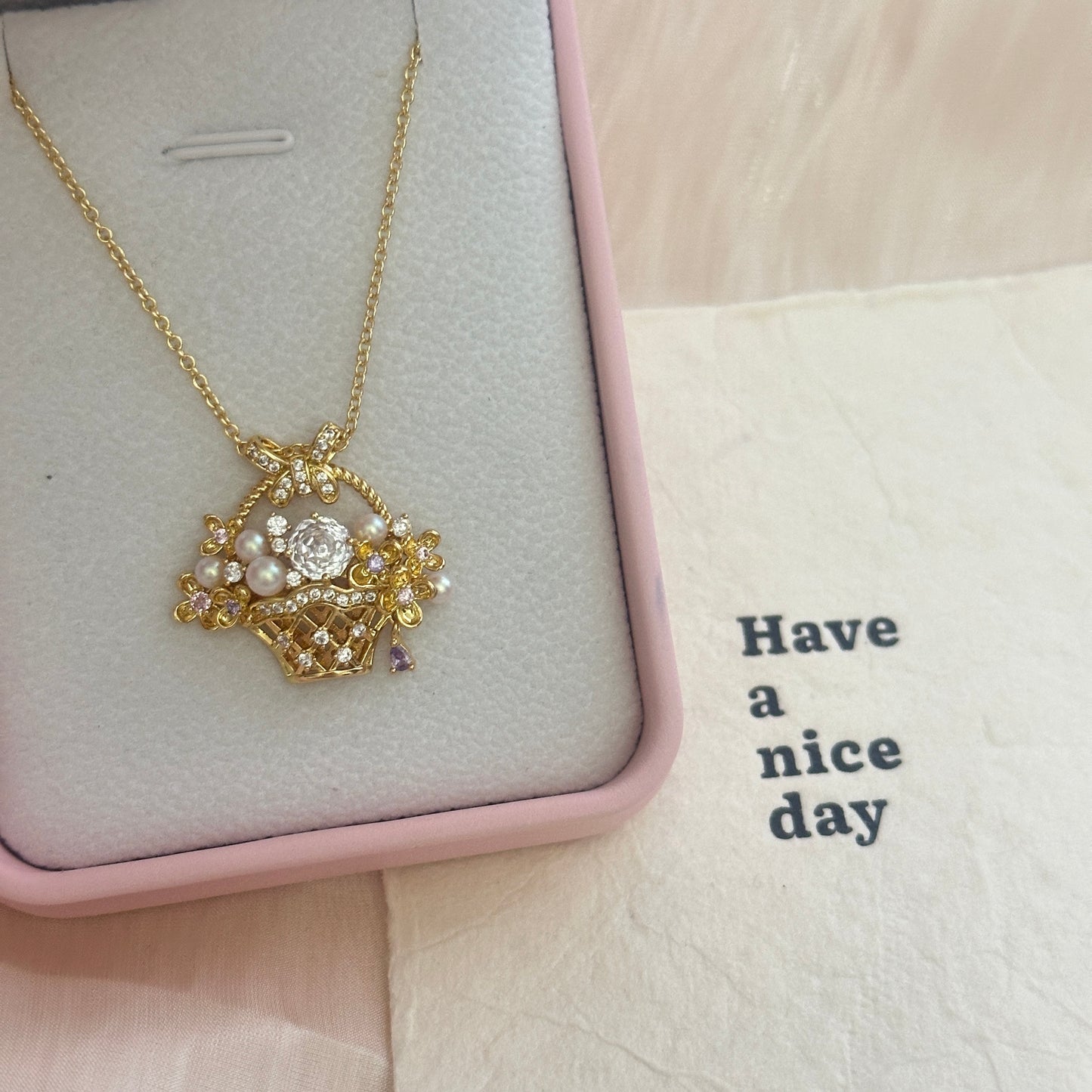 18K Gold Plated Pearl Bow Necklace