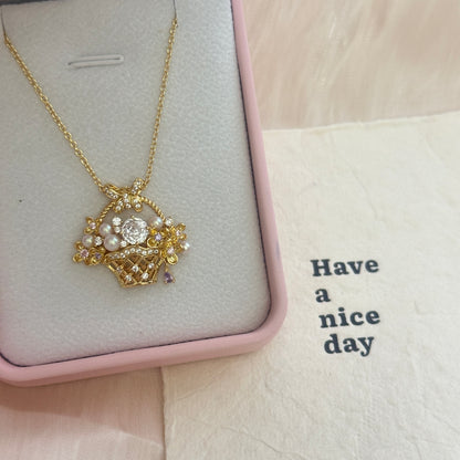 18K Gold Plated Pearl Bow Necklace