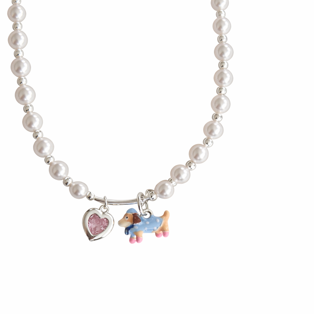 Pearl Heart Charm Necklace