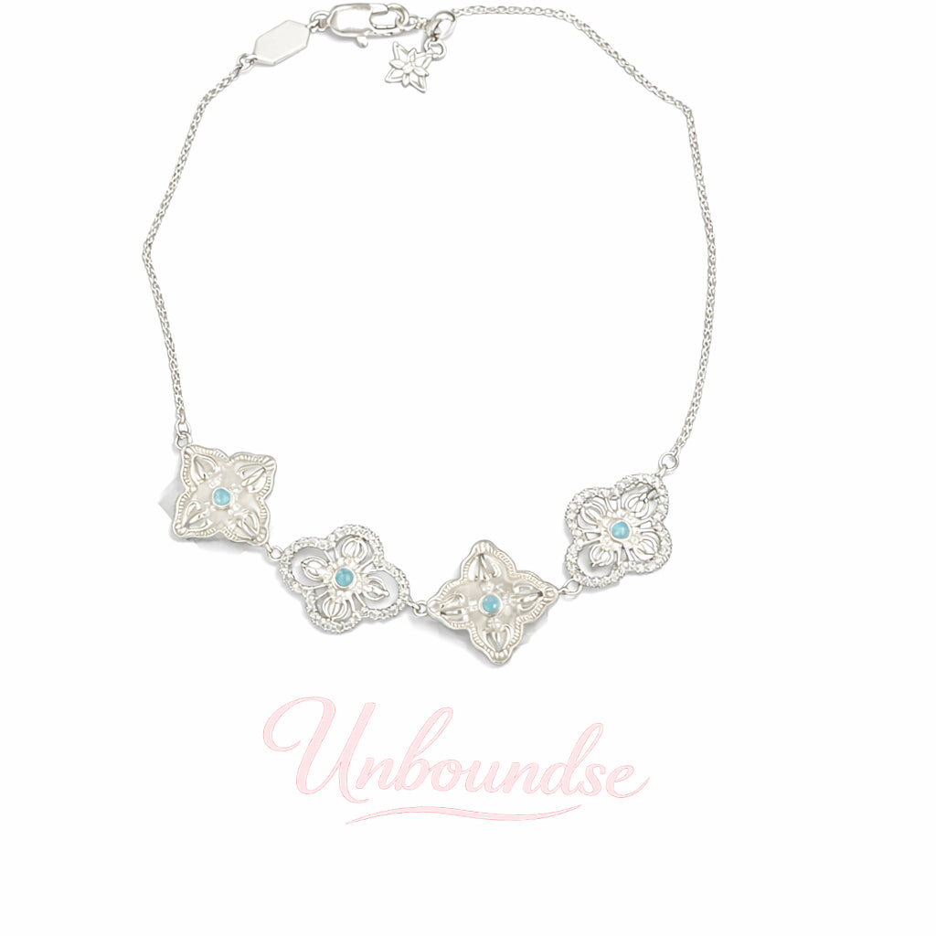 Vintage-Kleeblatt-Armband aus 925er Sterlingsilber