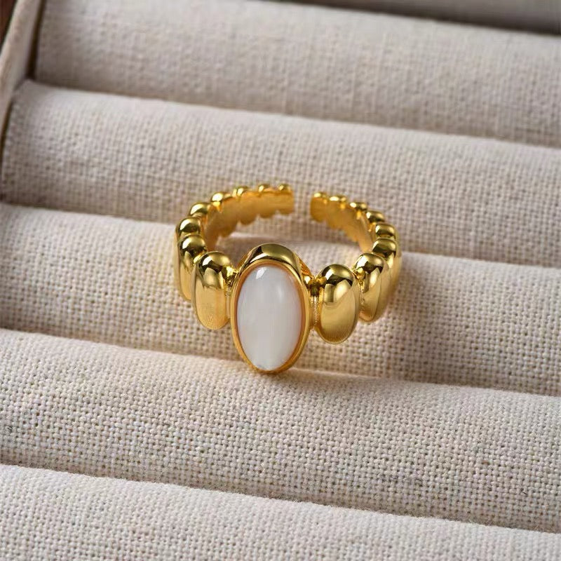 Gold Mother-of-Pearl Open Ring
