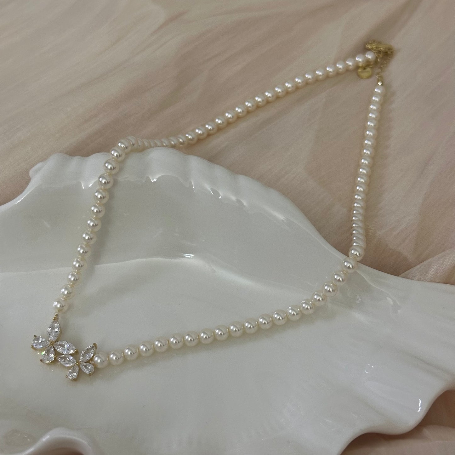 Floral Pearl Statement Necklace