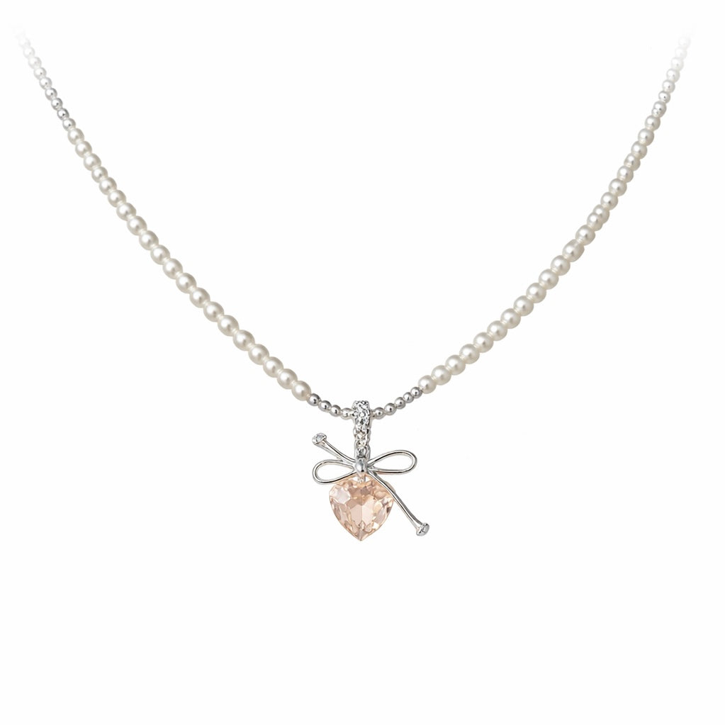 Ivory Pearl Bow Pendant Necklace