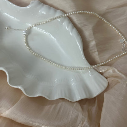 Brushed Pearl Drop Necklace