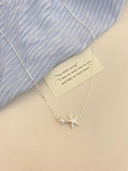 Silver Star Pearl Necklace