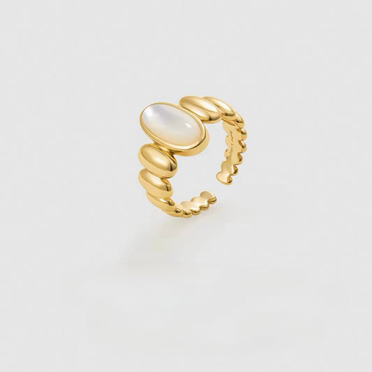 Gold Mother-of-Pearl Open Ring