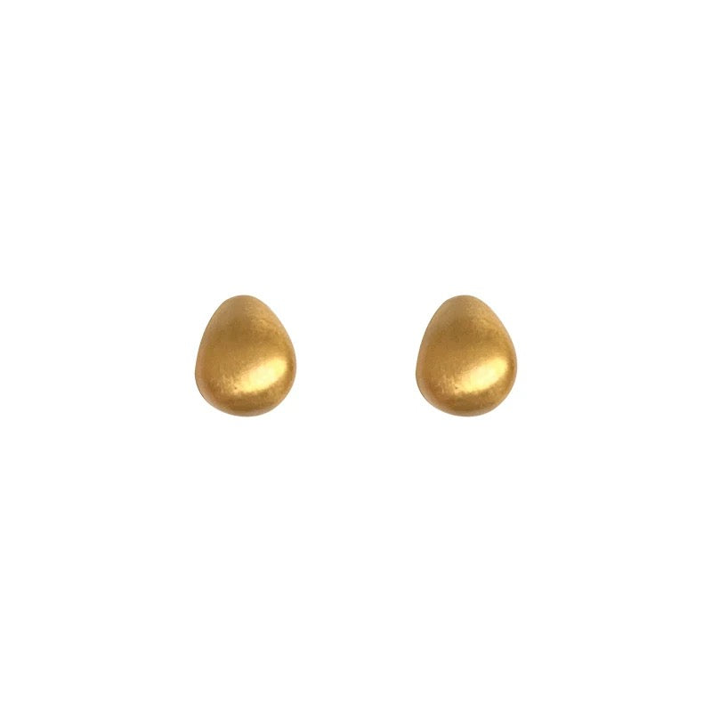 Golden Teardrop Stud Earrings