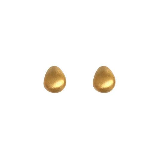 Golden Teardrop Stud Earrings