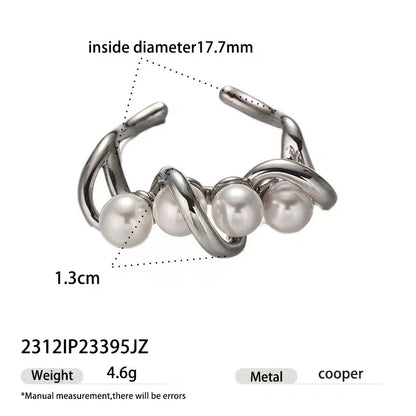 Pearl Wave Adjustable Ring