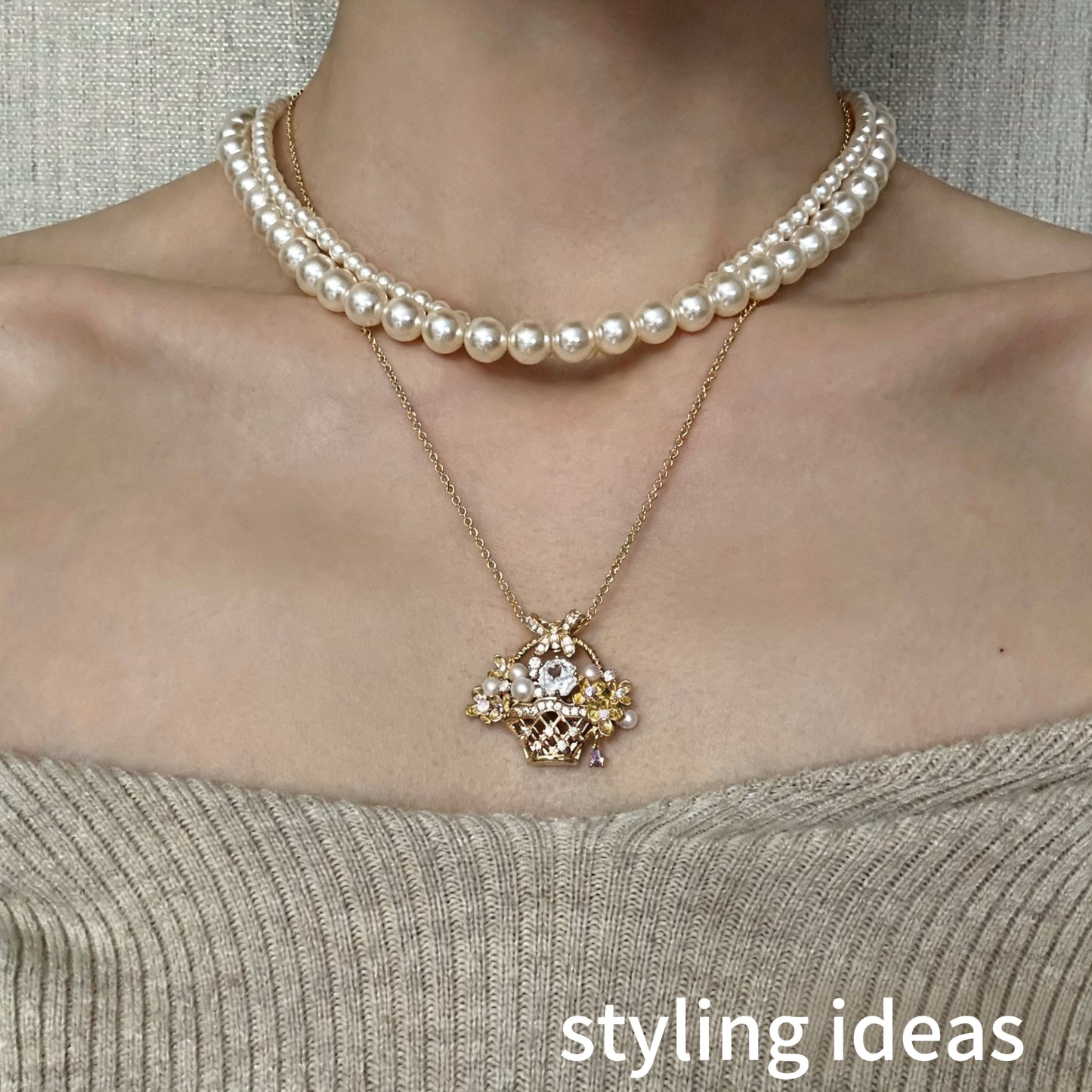 18K Gold Plated Pearl Bow Necklace