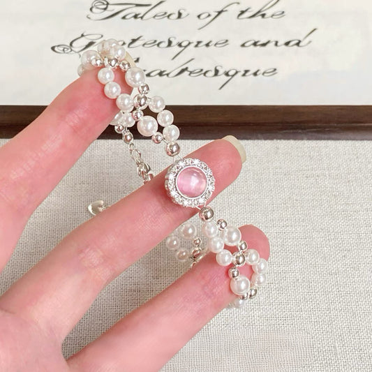 Double Strand Pearl Accent Bracelet