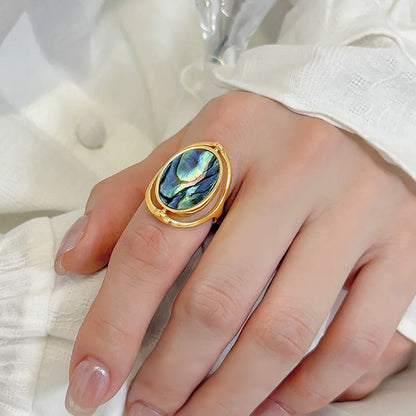 Reversible Mother-of-Pearl Adjustable Ring