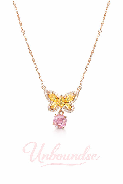 Rose Gold Butterfly Pendant Necklace
