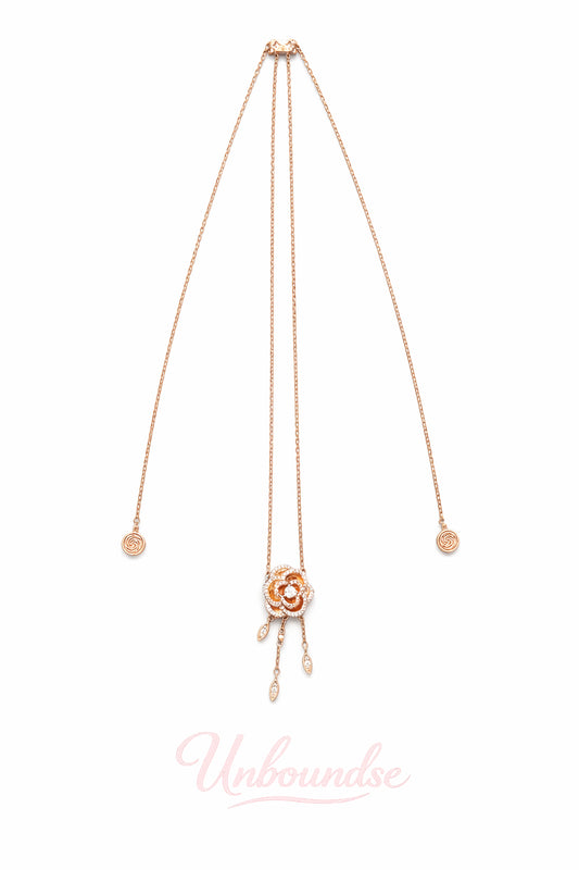 Wandelbare Rosenkette aus Roségold mit 18-karätiger Vergoldung